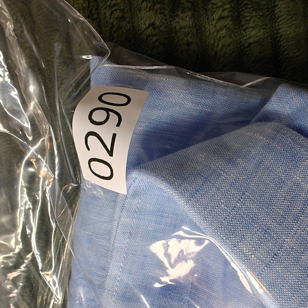 Collars & Co Mens Light Blue 100% Linen Long Sleeve Button Down Shirt Size L - Picture 15 of 15